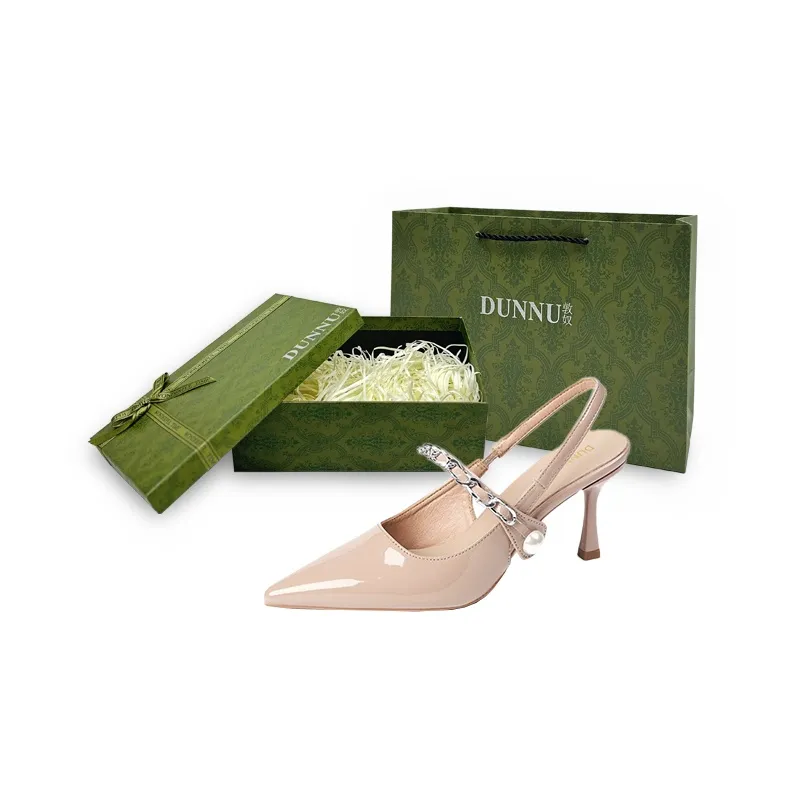 Dunnu Slim Heel High Heels 7CM Women's Nude-12