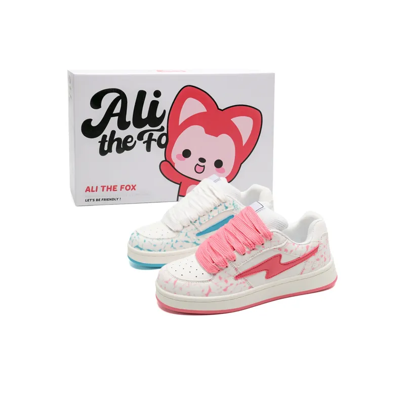 ALI THE FOX Coverage Slip Resistant, Abrasion Resistant, Balance, Breathable Low Top Skateboard Shoes Unisex-35