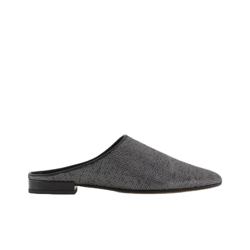 10 CORSO COMO x AMANI Wrap toe Slippers Women's Black Gray Color-1