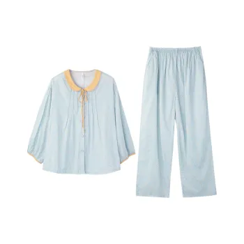 Aannsfam Pajama Set Women's Water Wave Blue