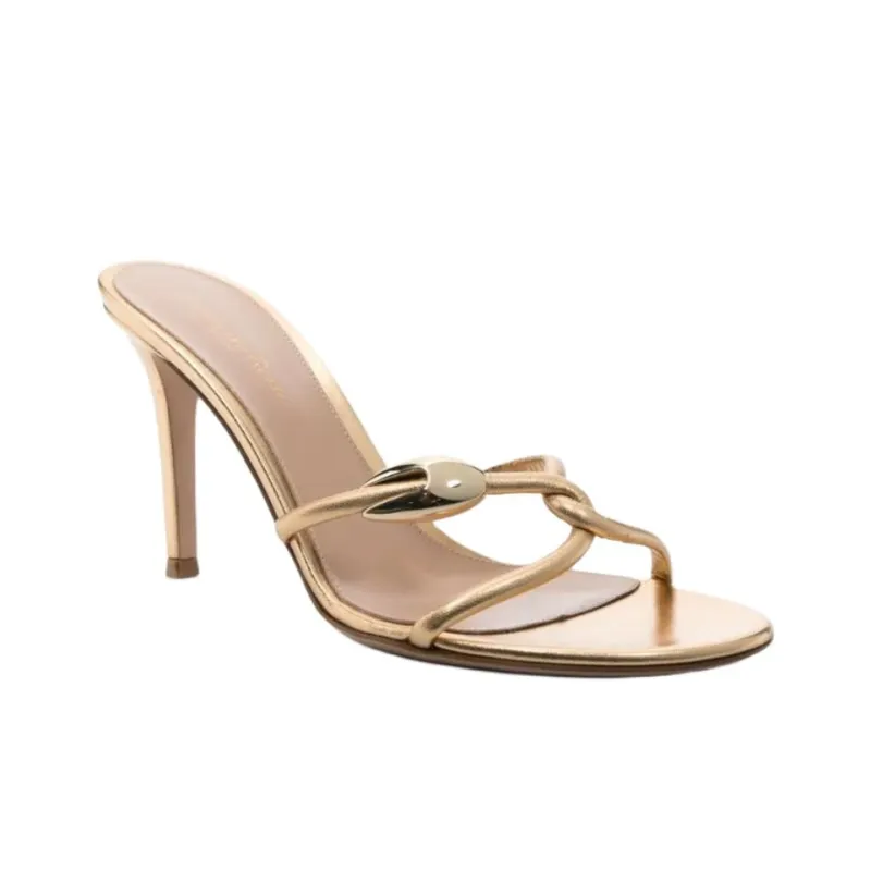GIANVITO ROSSI Slide Slippers Women's Gold-2
