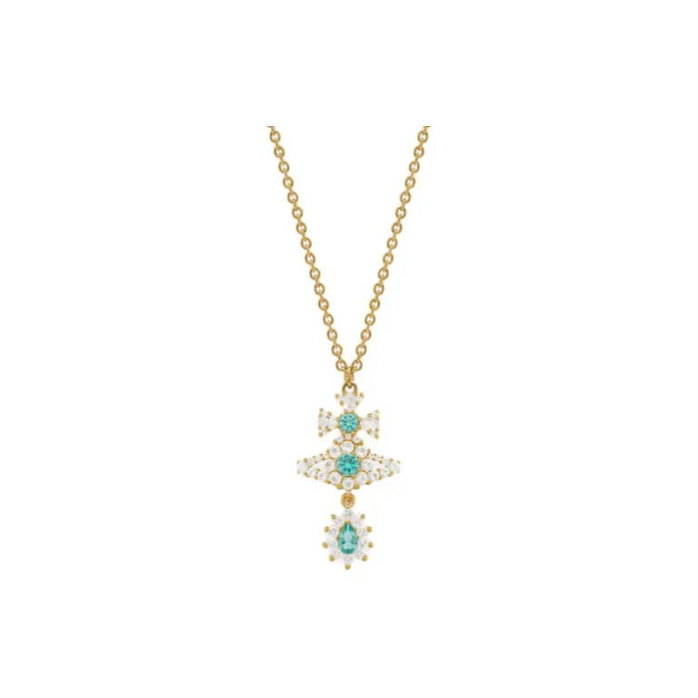 Vivienne Westwood Cubic Zircon Necklaces Women's Gold/Turquoise-0