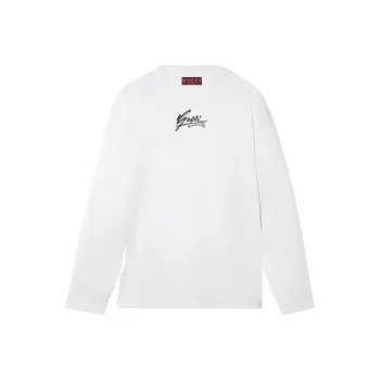 GUCCI Logo Printed Long Sleeve T Shirt