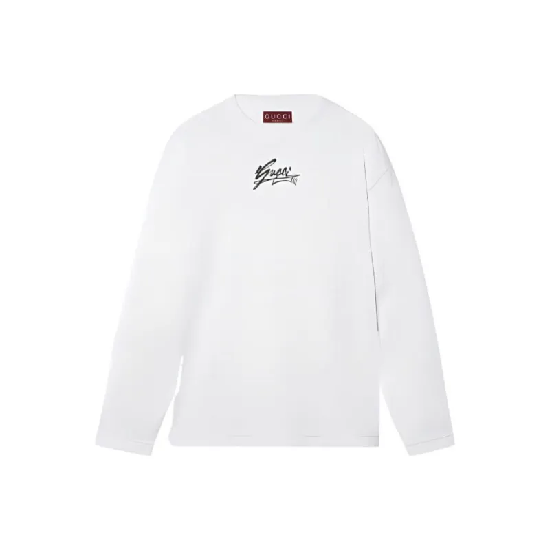 GUCCI Logo Printed Long Sleeve T Shirt-0