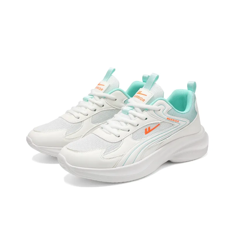 WARRIOR Running Shoes Men Low Top Black/White/White/Gray/White/Moon/Orange-17