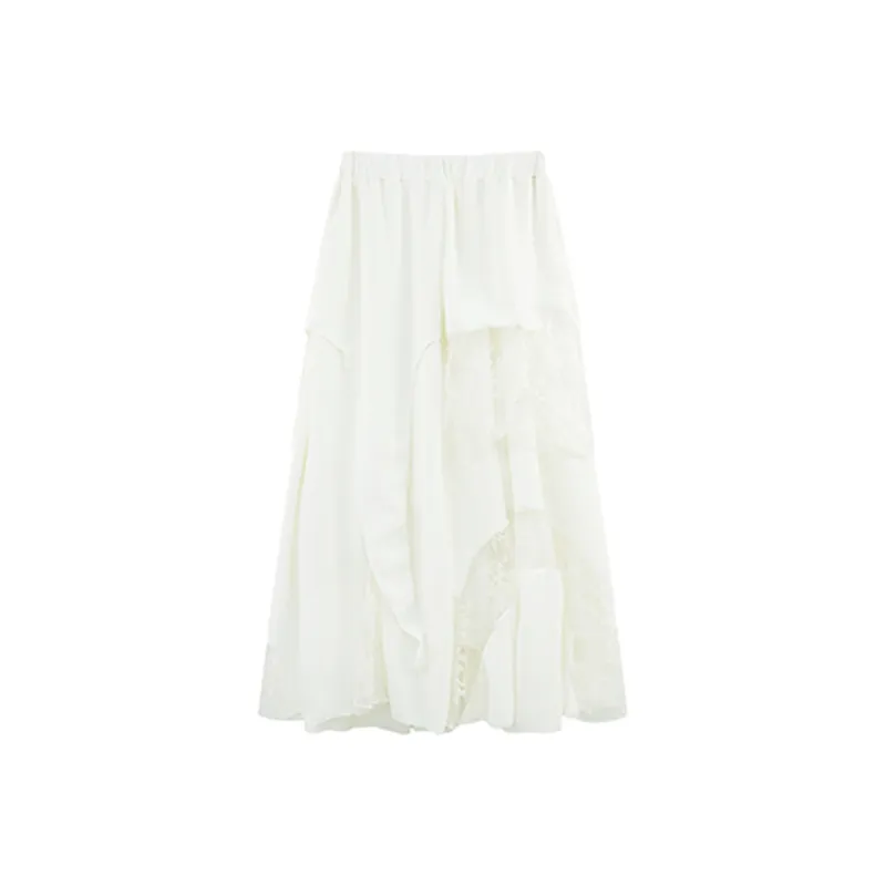 LEMON FAIRY Casual Long Skirts Women's Apricot-1