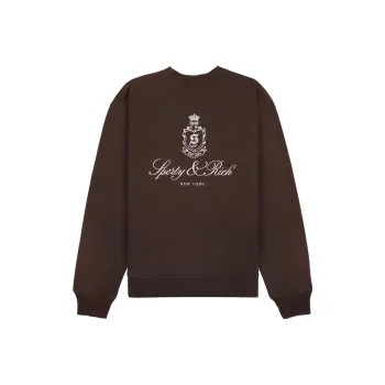 SPORTY & RICH Crown embroidered Cotton Sweatshirt