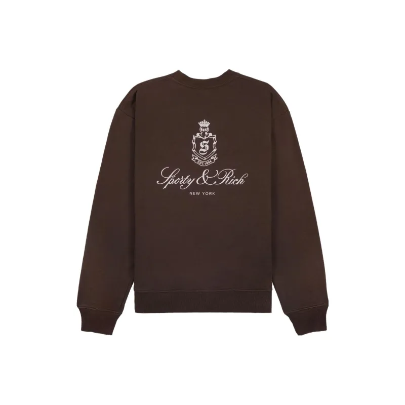 SPORTY & RICH Crown embroidered Cotton Sweatshirt-0