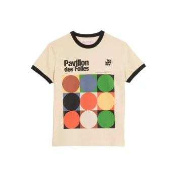 Valentino SS25 Pavillon Des Folies T Shirt Men's Butter