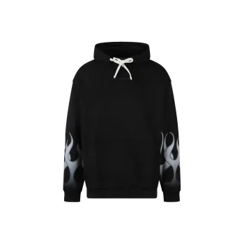 Vision Of Super Negative White Flames Hoodie
