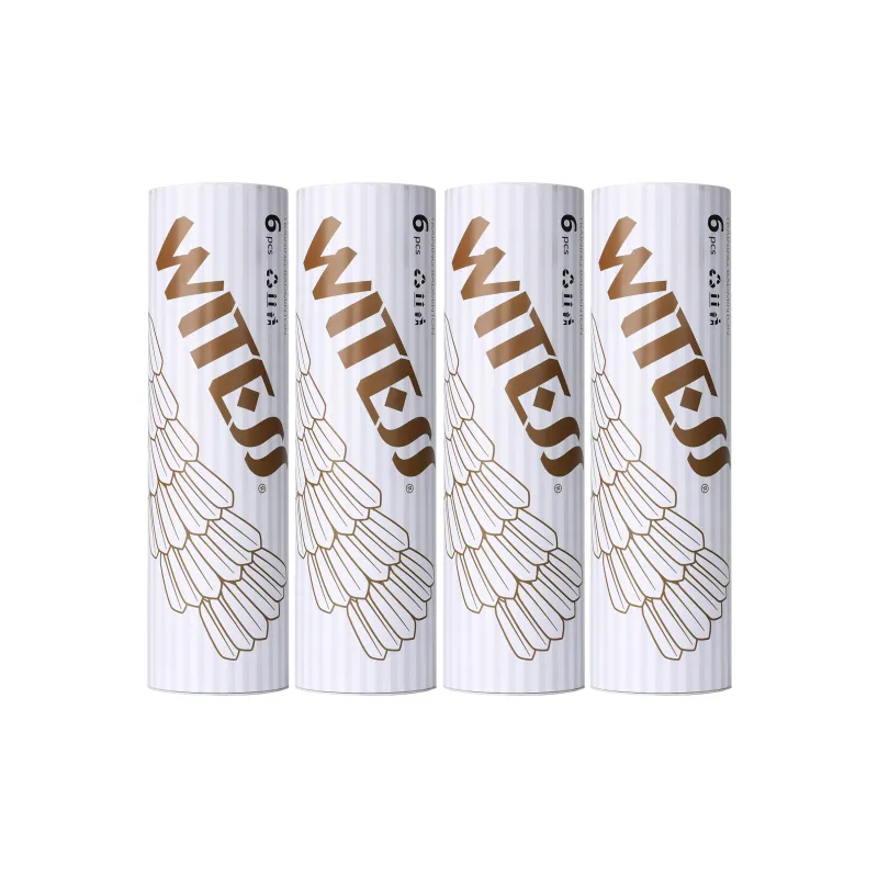 WITESS YB406A White Badminton 6 Pack Duck Feather Training Competition Specialized Shuttlecocks-6