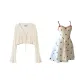Flutter Sleeve Cardigan+Skirt