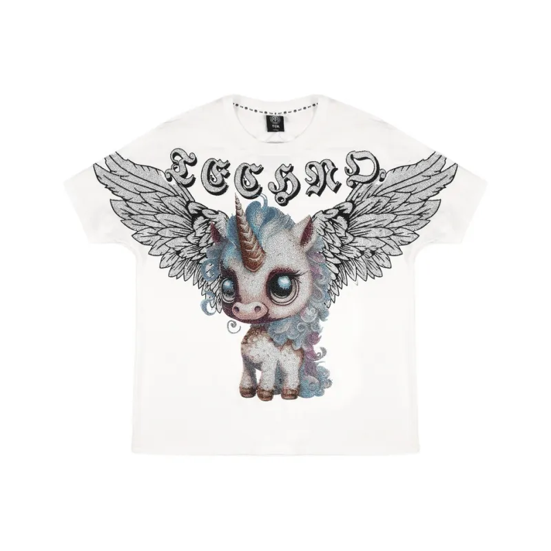 TCH T Shirt Unisex White With Silver Logo-0