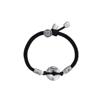 Stone Edge Poly 999 Fine Silver Pure Silver Bracelets Unisex