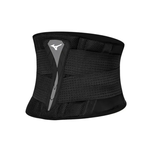 Mizuno Back Support Braces Fitness Yoga Breathable Compression Black Polyester Elastane Unisex