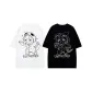 Black White Cartoon Dinosaur Figure Print 2 Pack