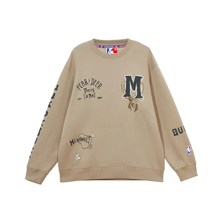 JACK JONES· x NBA Sweatshirt Unisex Khaki-0