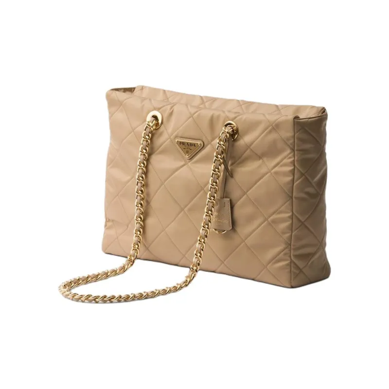 PRADA Re NylonRe Edition Recycled Polyamide Tote Bag, Shopping Bag, Handbag, Shoulder Bag Large Size Women's Beige-1