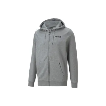 PUMA Sweat À Capuche Entièrement Zippé Essentials Homme Sweatshirt Men's Gray