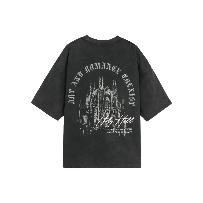 LUJIAMEN Sports T Shirt Unisex Washed Black-0