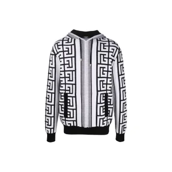 BALMAIN Monogram Drawstring Hoodie