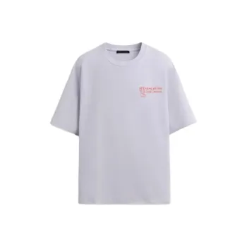 ZARA T Shirt Men's Light Purple Red