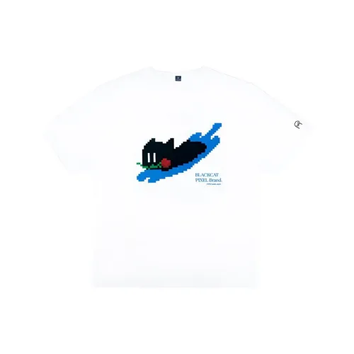 Black Cat Pixel T-Shirts Men