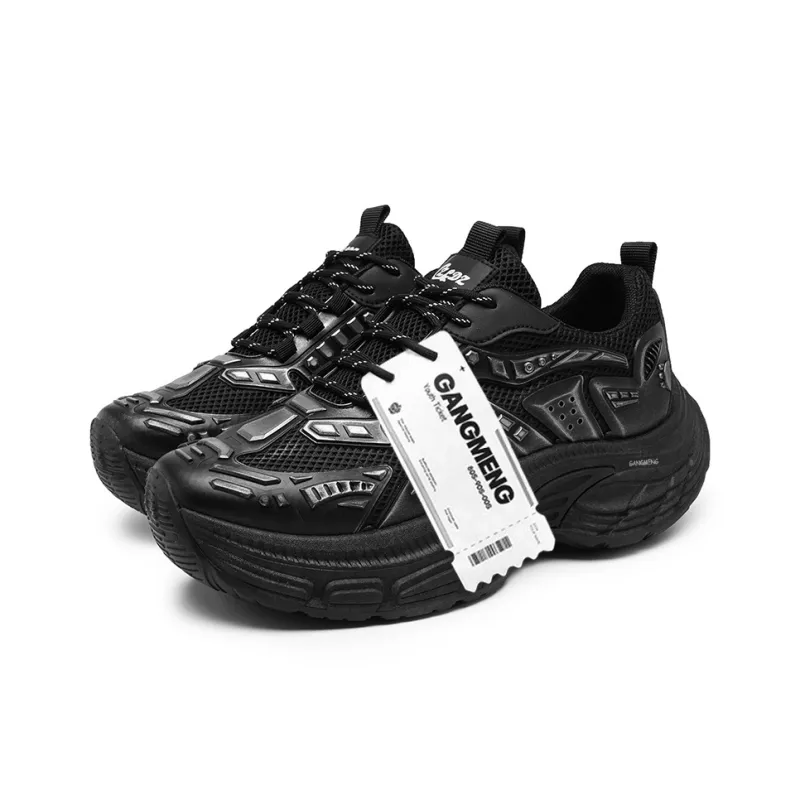 Hong Kong Meng Anti Slip And Wear Resistant Height Increasing Low Top Chunky Sneakers Men's-3