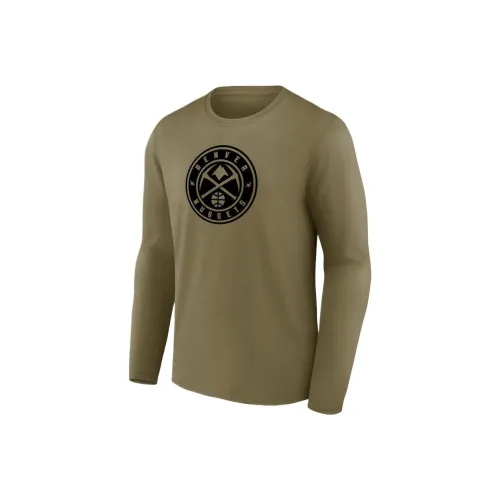NBA Fanatics Denver Nuggets Mono Logo Graphic Long Sleeve T-Shirt T-Shirt Men's Olive Green