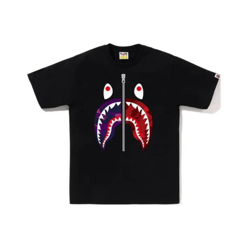 A BATHING APE Abc Camo Rebuild Shark Tee-1