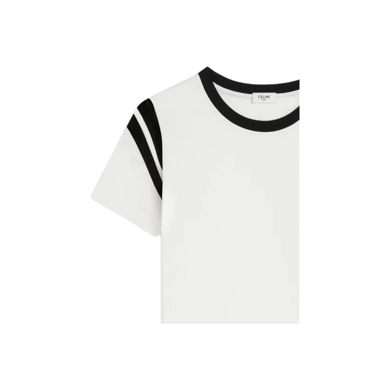 CELINE Triomphe Regular T shirt In Cotton Jersey-4