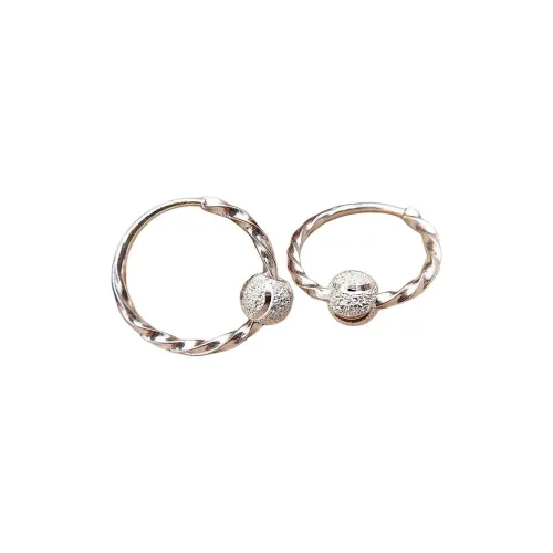 AITAO 999 Fine Silver Sterling Silver Hoop Earrings Unisex