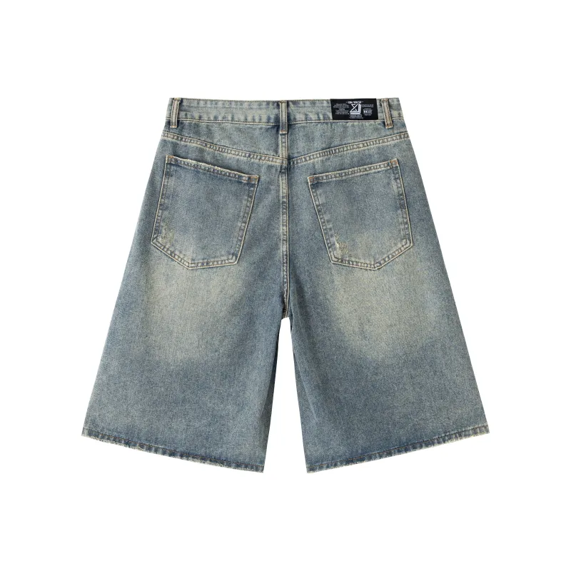 XINYINSU Denim Shorts Unisex Dark Blue-1
