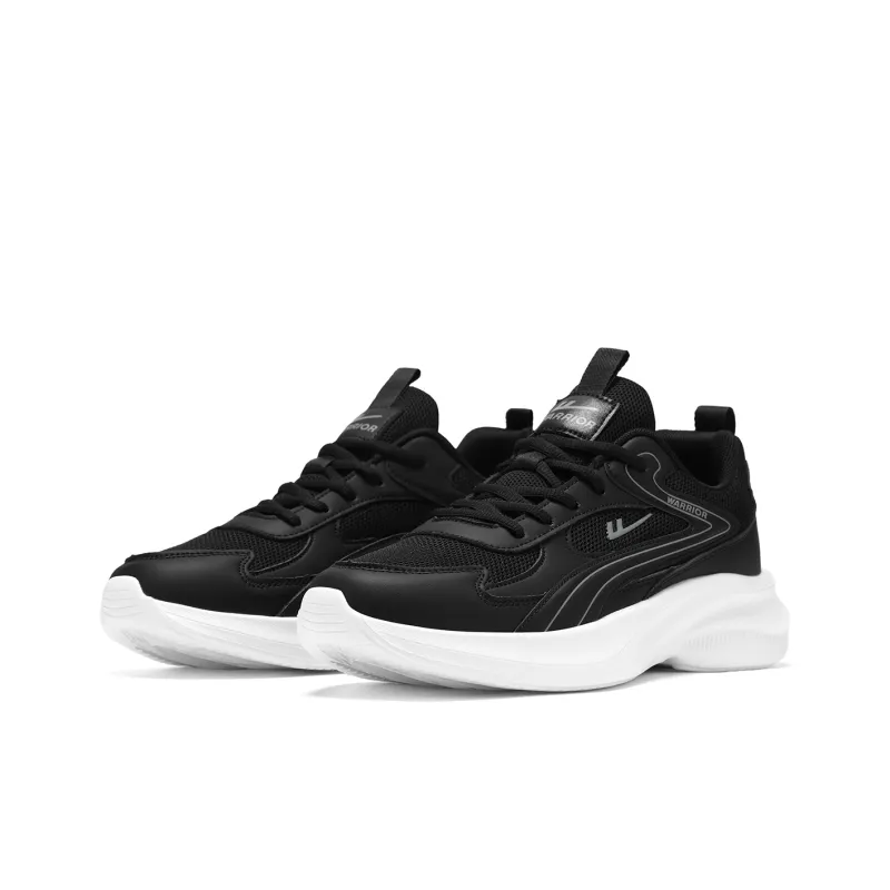 WARRIOR Running Shoes Men Low Top Black/White/White/Gray/White/Moon/Orange-2