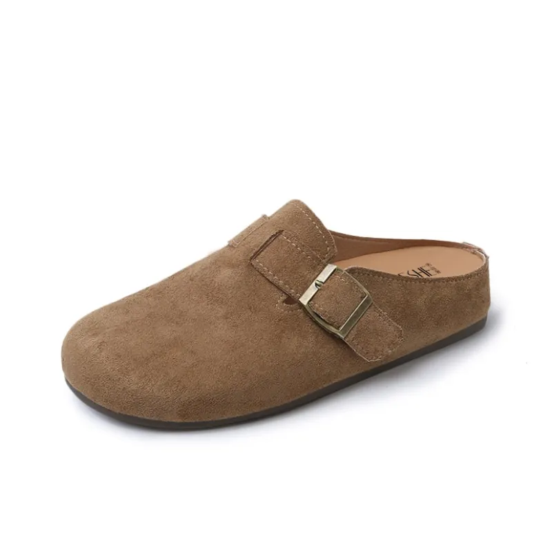 GESHE Rubber Sole Abrasion Resistant Slip Resistant Wrap toe Slippers Women's-4