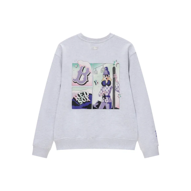 MLB Boston Red Sox LIKE Collection 24FW Crewneck Sweatshirt Unisex Light Heather Gray-0