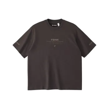 FILA FUSION T Shirts Unisex Dark Brown Gray