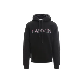 Lanvin Embroidered logo Drawstring Hoodie