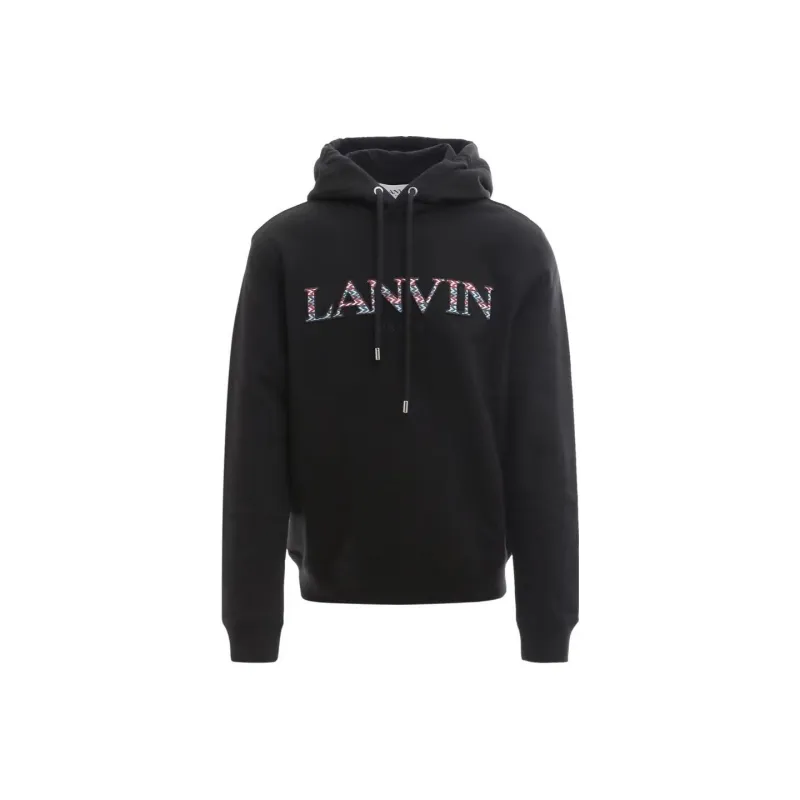 Lanvin Embroidered logo Drawstring Hoodie-0
