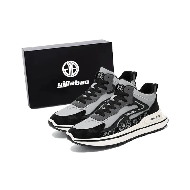 Yi Jiabao Cushioning Abrasion Resistant Breathable High Top Casual Shoes Unisex-4