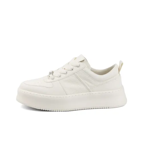 Daying Lightweight Breathable Height Increasing Low Top Skateboard Shoes Men's White