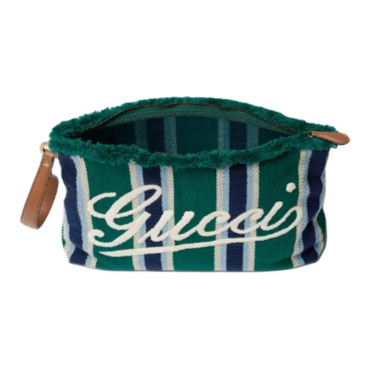 GUCCI Canvas Clutch Tubas Men's Green-4