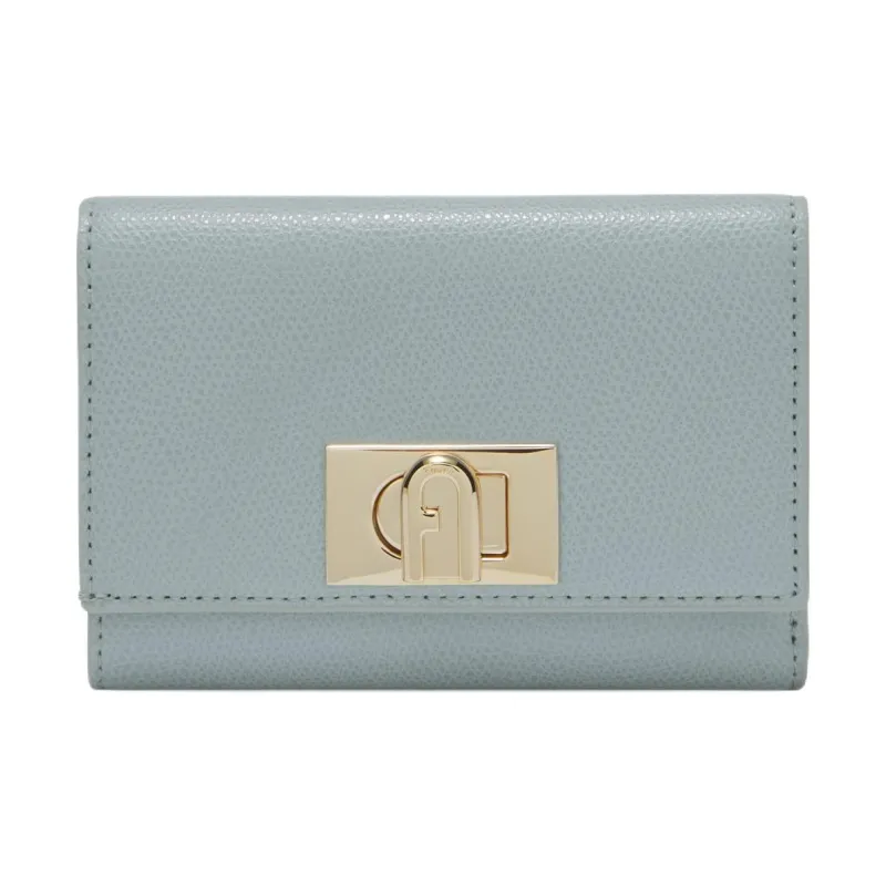 Furla 1927 Collection Leather Wallet Medium Size Women's Blue-0