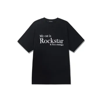 JOEGUSH My Cat Is Rockstar & I'm A Manager T-Shirt Unisex Black
