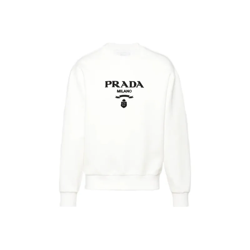 PRADA Chenille Logo Crewneck Sweatshirt-0