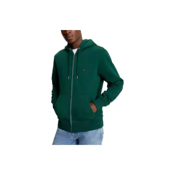 Tommy Hilfiger FW23 Flag Logo Zip Hoodie Hoodies Sweatshirt Men's Green