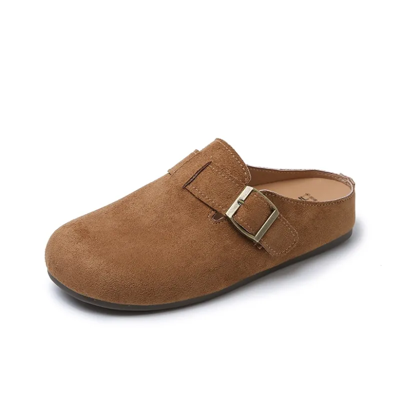 GESHE Rubber Sole Abrasion Resistant Slip Resistant Wrap toe Slippers Women's-16