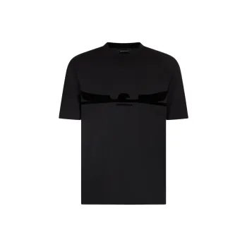 EMPORIO ARMANI Asv Jersey T shirt With Contoured Eagle Flocked Print