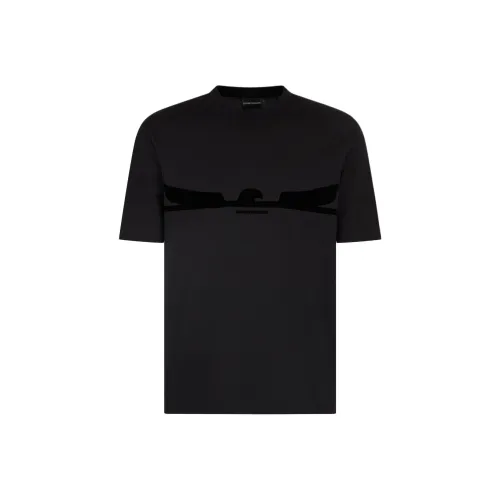 EMPORIO ARMANI Asv Jersey T shirt With Contoured Eagle Flocked Print