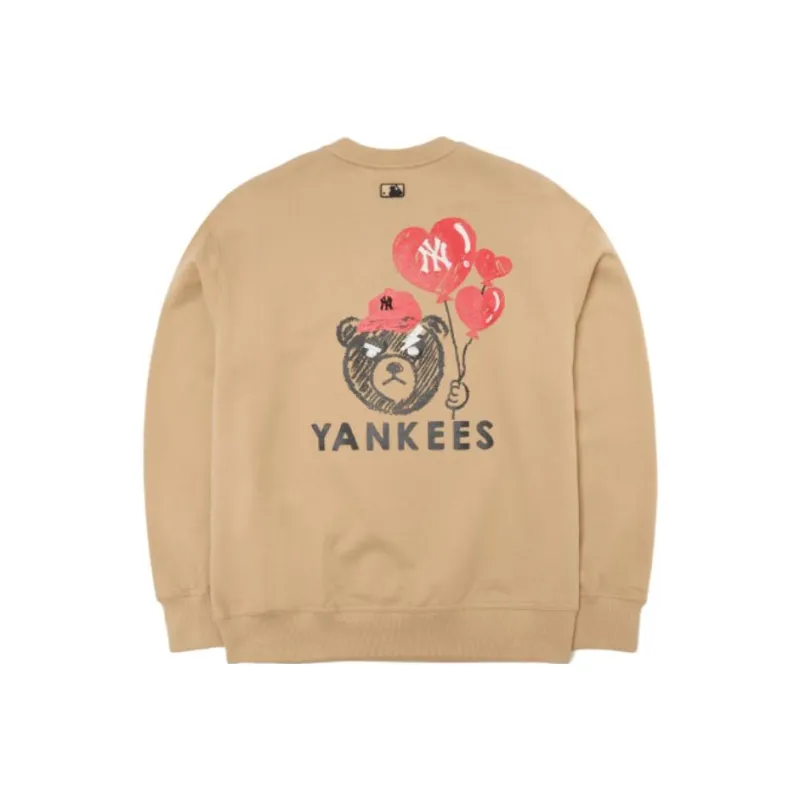 MLB New York Yankees Sweatshirts Unisex Beige-0